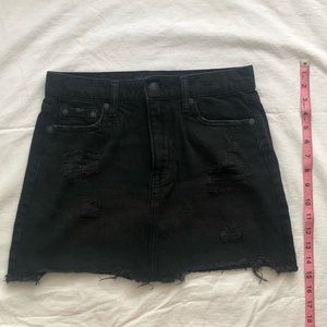 aeropostale Black Jean Mini Skirt Size 2 25” Waist Demin Black.